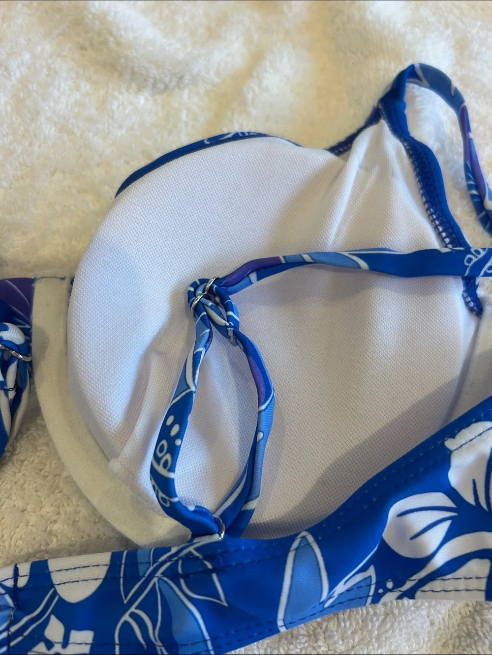 Cupshe Blue & White Floral Underwire Bikini Set
